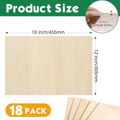 18 Pack Basswood Sheets12x18x1 (18 Count)