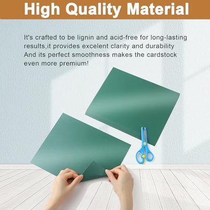 40 Sheets Dark Green Shimmer Cardstock 8.5 x 11 Paper 75lb (40 Count)