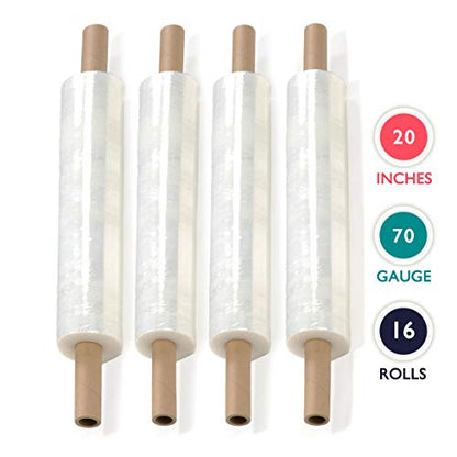20 inch x 1000 Feet Stretch Wrap Extended Core Handle