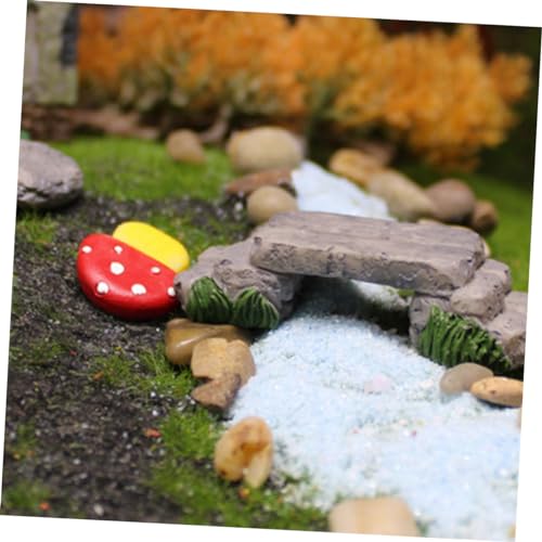 Creative Miniature Bridge and Stepping Stones for Garden and Bonsai Decor DIY Micro Landscape Kit with and Stone Pathway for Succulent Planters and Fish Tank Ornamentation
