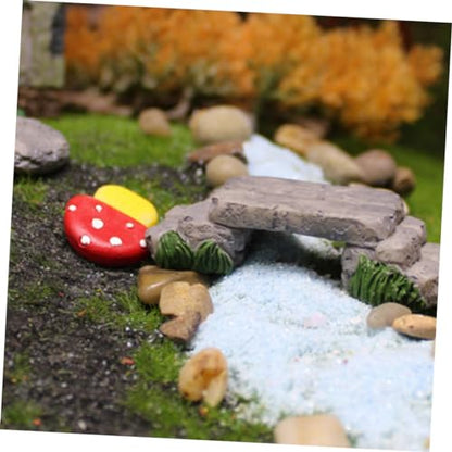 Creative Miniature Bridge and Stepping Stones for Garden and Bonsai Decor DIY Micro Landscape Kit with and Stone Pathway for Succulent Planters and Fish Tank Ornamentation