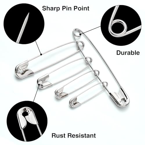 Silver Safety Pins 300 PCS (300 Count)