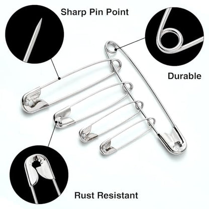 Silver Safety Pins 300 PCS (300 Count)