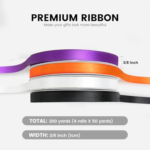 4 Rolls 200 Yards Halloween Ribbon