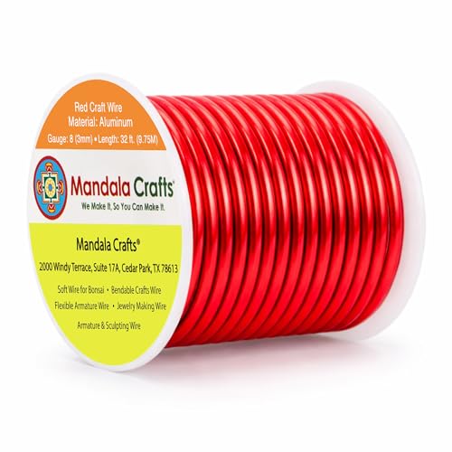 8 Gauge Red Anodized Aluminum Craft Wire