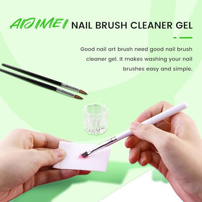 Nail Brush Cleaner 120ml Acrylic Nail Brush Cleaner kit for Efficient Nail Art Brush Cleaning Quick Gel Removal Suitable for Professional and Home (2 Fl Oz)