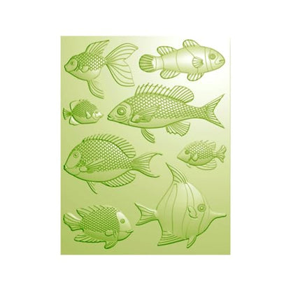 3D Embossing Folder for Card Making Fish Texture Pattern Plastic Embossing Folders for DIY Scrapbooking Photo Album Card Paper Craft Decoration Embossing Template Paper Card Embossing Stenci