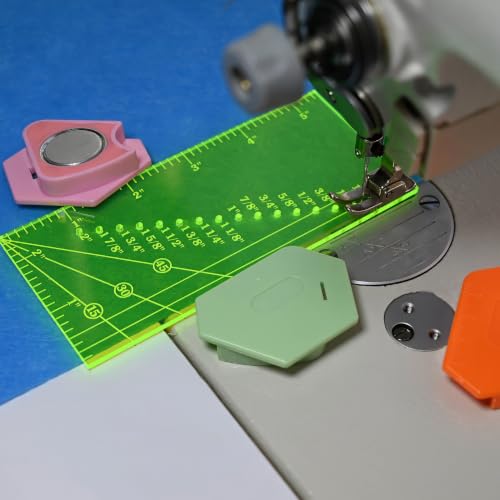 Magnetic Seam Guide for Sewing Machine with Piercing Seam Guide Ruler