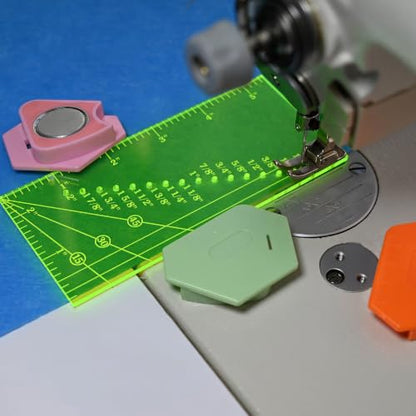 Magnetic Seam Guide for Sewing Machine with Piercing Seam Guide Ruler