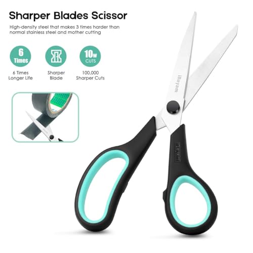 8.5" Heavy Duty Scissors All Purpose for Office School Crafts Sewing (3 Count)