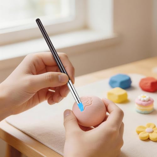 5pcs Artist Paint Brush Set Silicon Brushes for Painting Masking Fluid Clay Molding (5 Count)