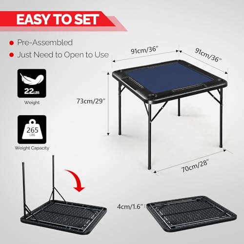 35" Foldable Mahjong Table