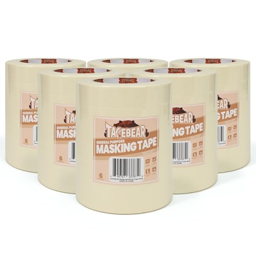 General Purpose Masking Tape Beige White 1" x 60Yards x 36Rolls (36 Count)