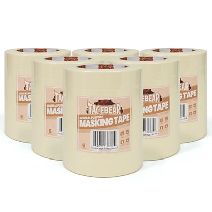 General Purpose Masking Tape Beige White 1" x 60Yards x 36Rolls (36 Count)