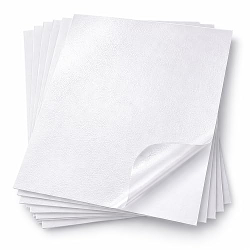 25 Sheets Leather Texture Clear Self Adhesive Stickers Cold Laminate Sheets (25 Count)