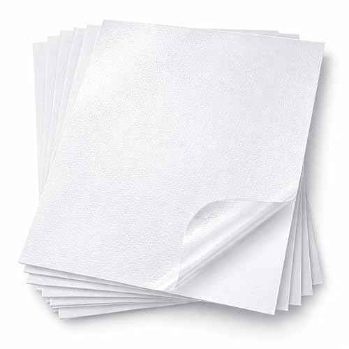 25 Sheets Leather Texture Clear Self Adhesive Stickers Cold Laminate Sheets (25 Count)