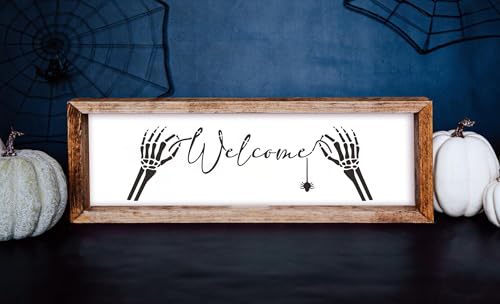 Halloween Stencils for Painting Large Skeleton Porch Leaner Stencils (14 Count)