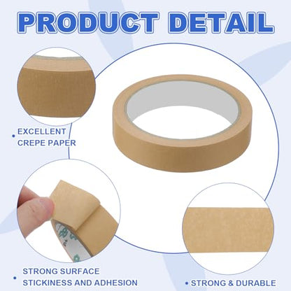 Masking Tape 0.8 Inch x 21 Yard Painter's Tape Brown Paint Tapes for DIY Crafts Arts Drawing Decoration Labeling Car Painting Artist Teachers