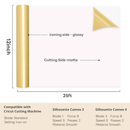 Gold HTV Roll Heat Transfer Vinyl
