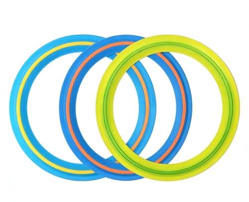 Flying Ring Disc for Age 4+ Kids Adults Beach Pool Toys (3 Count)