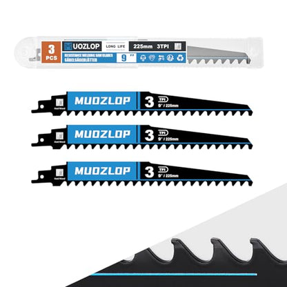 3Pack 9inch 3TPI High Reciprocating Saw Blades (3 Count)