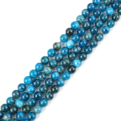 90pcs Adabele Natural Blue Apatite Gemstone 8mm Round Beads (88 Count)