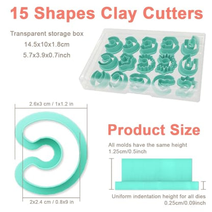 Polymer Clay Cutters (15 Count)