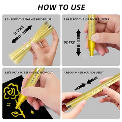 Gold & Silver Acrylic Paint Pens (8 Count)