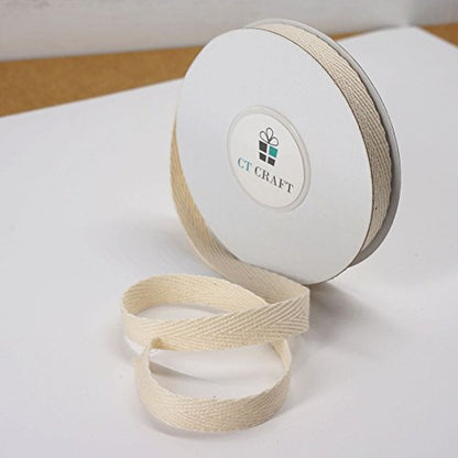 Ivory Cotton Twill Ribbon 3 (30 Foot)