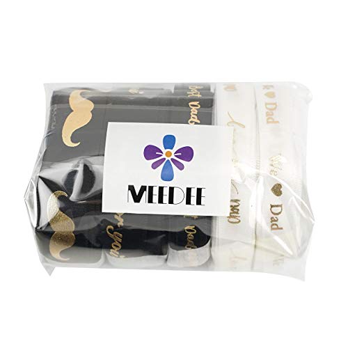 Happy Father's Day Ribbon Fathers Day Decorations Gift Box Wrapping Paper Decor Thank You Satin Thin Ribbon Assorted Black Satin (150 Foot)