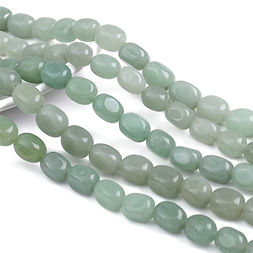 Natural Light Green Aventurine Cuboid Stone Loose Semi Gemstone Beads for Jewelry Making 8mmx12mm 38cm (33 Count)