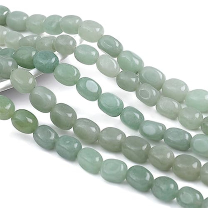 Natural Light Green Aventurine Cuboid Stone Loose Semi Gemstone Beads for Jewelry Making 8mmx12mm 38cm (33 Count)