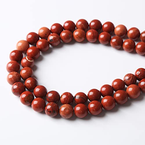 60PCS 6MM Red Jasper Stone Beads Round Loose Stone Beads for Jewelry Making DIY Energy Stone Healing Power Bracelet 15"