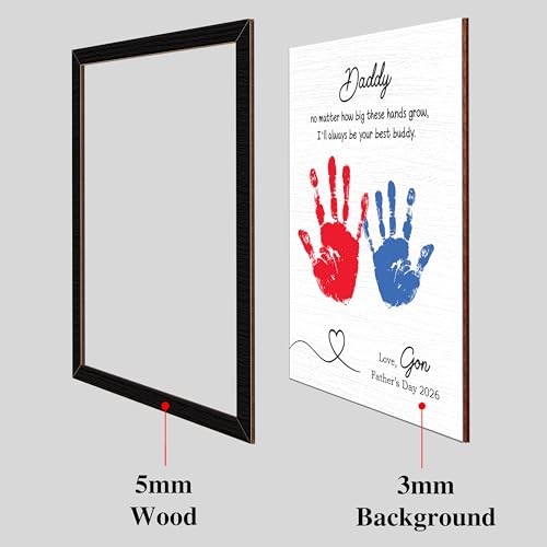 Personalized Handprint Wooden Sign for Mom Dad Grandma Nana