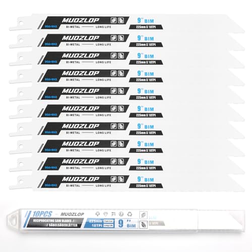 10Pack 9inch 18TPI Metal Reciprocating Saw Blades Set (10 Count)