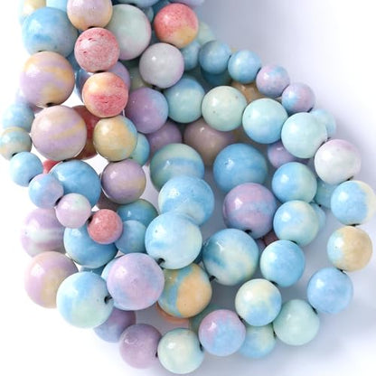 8mm 45pcs Natural Alxa Rainbow Stone Beads for Jewelry Making Energy Healing Power Stone Beads DIY Bracelet Necklace Accessories 15"