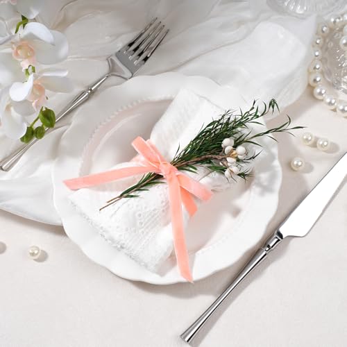 Peach Pink Thin Velvet Ribbon