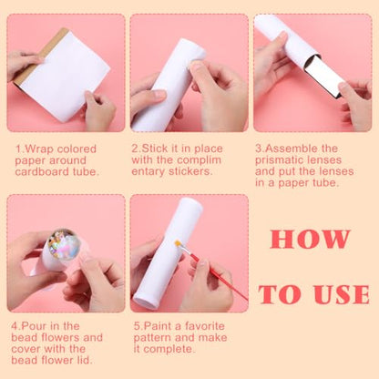 Kaleidoscope Making Kit 15 Pcs Blank DIY Kaleidoscope Making Kit for Kids Variety Paper Craft Tools (15 Count)