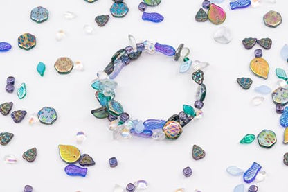 1.4oz (40g) Limited Mix of Czech Glass Beads, Hand Made Set Kit, Purple Crystal AB Sparkling Mix Fairytale