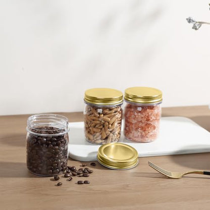 8 oz Plastic Mason Jars and Clear Plastic Jars with Lids 8 oz (32 Count)
