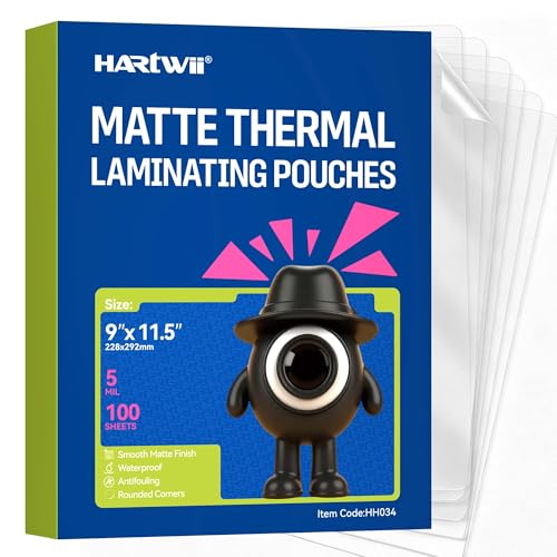 100 Pack Matte Laminating Sheets 9 x 11.5 Inches