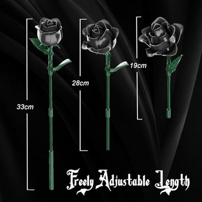 Black Roses Flower Building Set