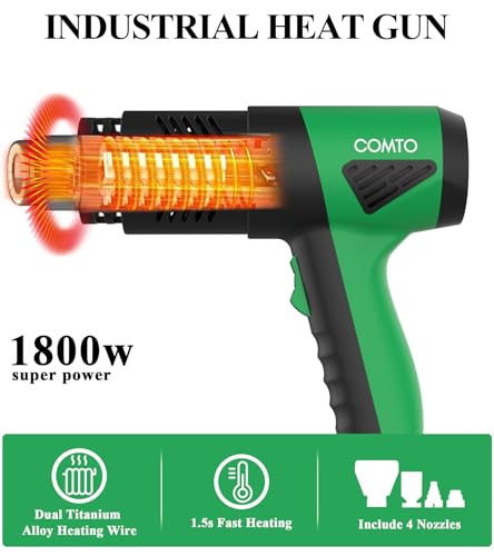 Heat Gun 1800W Variable Temperature Hot Air Gun with LCD Display