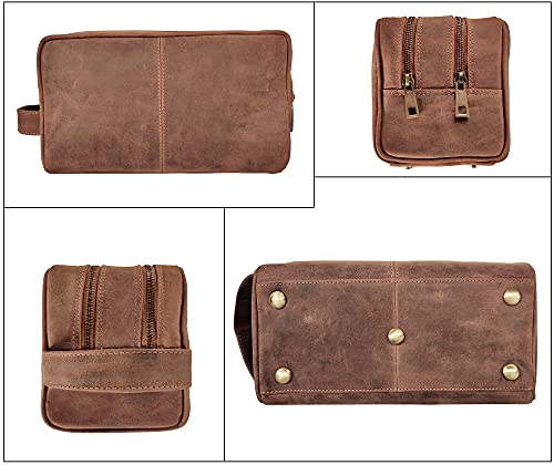 Leather Travel Toiletry Bag for Men