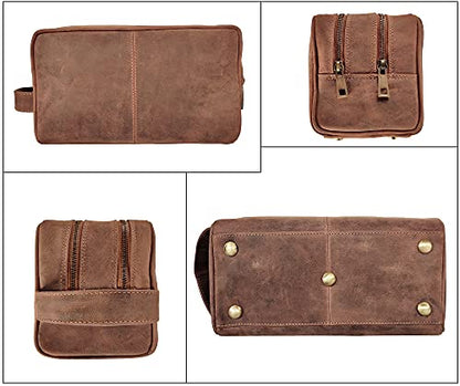 Leather Travel Toiletry Bag for Men