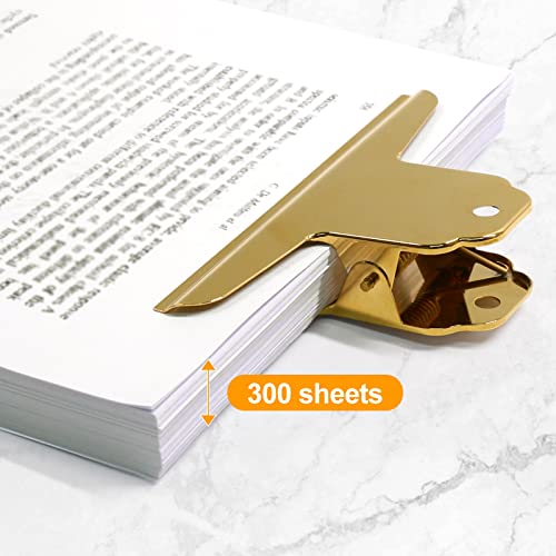 Gold Metal Bulldog Paper Clips (3 Count)