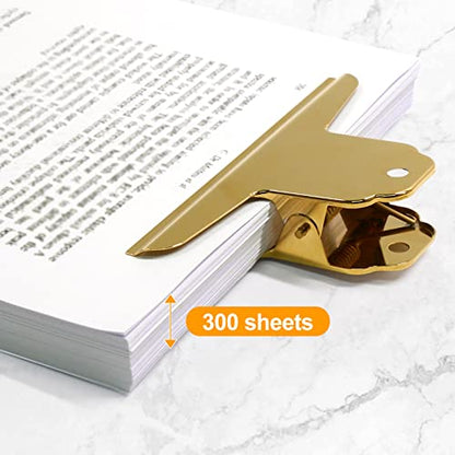 Gold Metal Bulldog Paper Clips (3 Count)