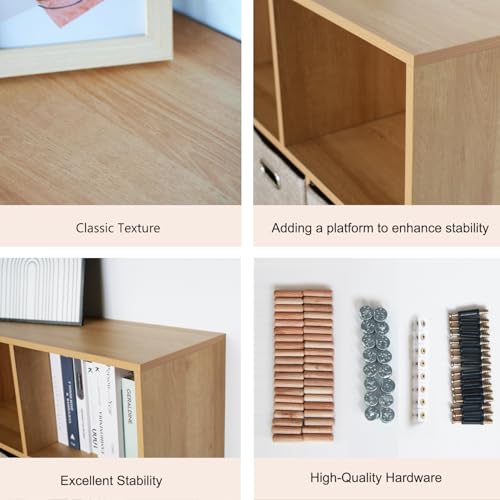 Wooden 8 Cube Storage Organizer with Closed Back Panel (8 Count)