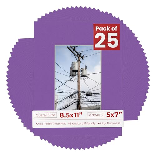 5x7 Mat for 8.5x11 Frame (25 Count)