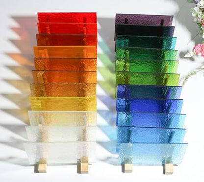 26 Sheets Transparent Stained Glass Sheets Packs for Art Crafts (26 Count)
